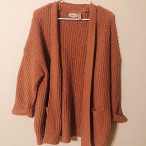 Buckle chunky knit oversized cardigan
